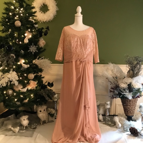 Casual chiffon lace dress with sleeves - Picture 2 of 7